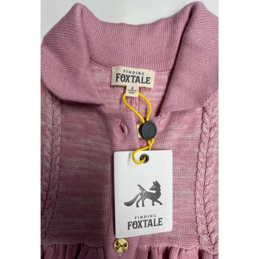 New Finding Foxtale Girls‎ Pink Heathered  Viscose Cotton Button Knit Dress 6